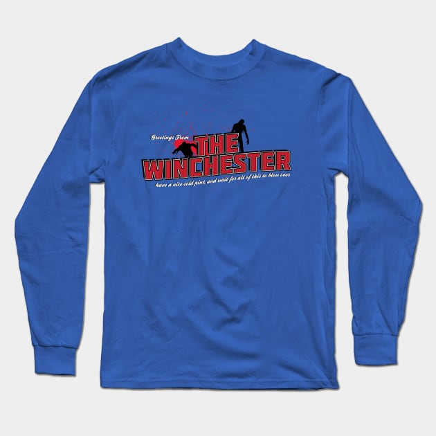 Greetings From The Winchester Long Sleeve T-Shirt by ZombieMedia